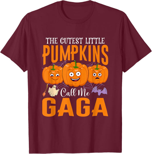 Halloween The Cutest Little Pumpkins Call Me Gaga Pumpkin T-Shirt - T-Shirt | Maroon