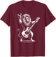 Rock n Roll Lion Playing Guitar Funny Lion T-Shirt - T-Shirt | Maroon