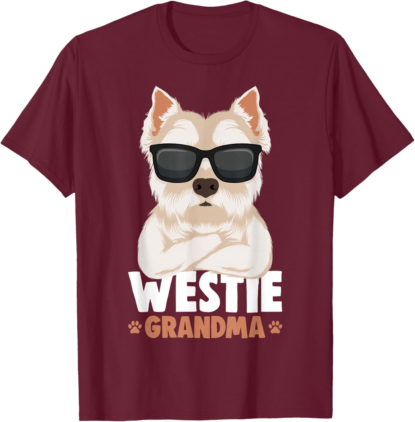 Westie Grandma West Highland White Terrier Dog Women T-Shirt - T-Shirt | Maroon
