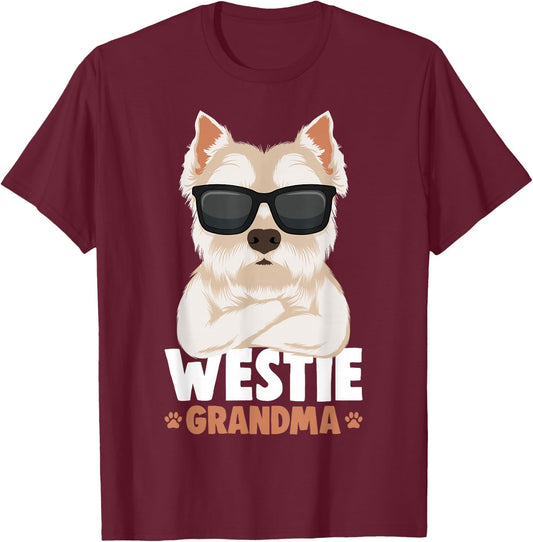 Westie Grandma West Highland White Terrier Dog Women T-Shirt - T-Shirt | Maroon