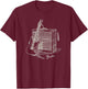 Fender Guitar Resting On Amplifier Retro Outline Image T-Shirt - T-Shirt | Maroon