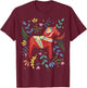 Swedish Dala Horse Folk Art Sweden Flag Dalahelmsoljd Horse T-Shirt - T-Shirt | Maroon