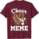 Cheer Meme Leopard Heart Cheerleader T-Shirt - T-Shirt | Maroon