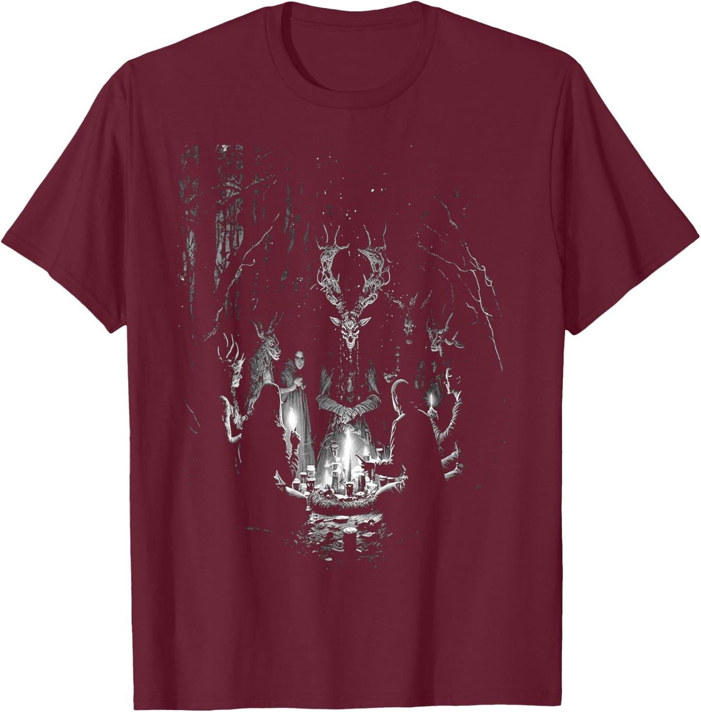 Witches Rituals with Baphomet Occult Witch Gothic Pagan Goth T-Shirt - T-Shirt | Maroon