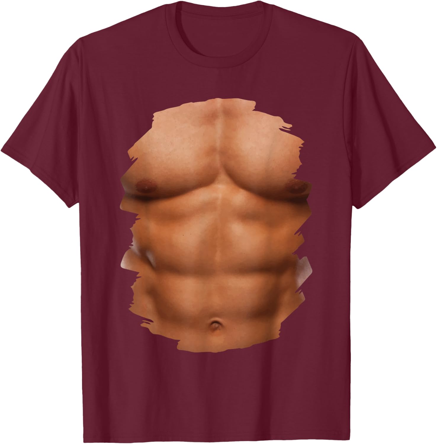 Chest Six Pack Muscles Bodybuilder 6 Abs Gym Funny Gift T-Shirt - T-Shirt | Maroon