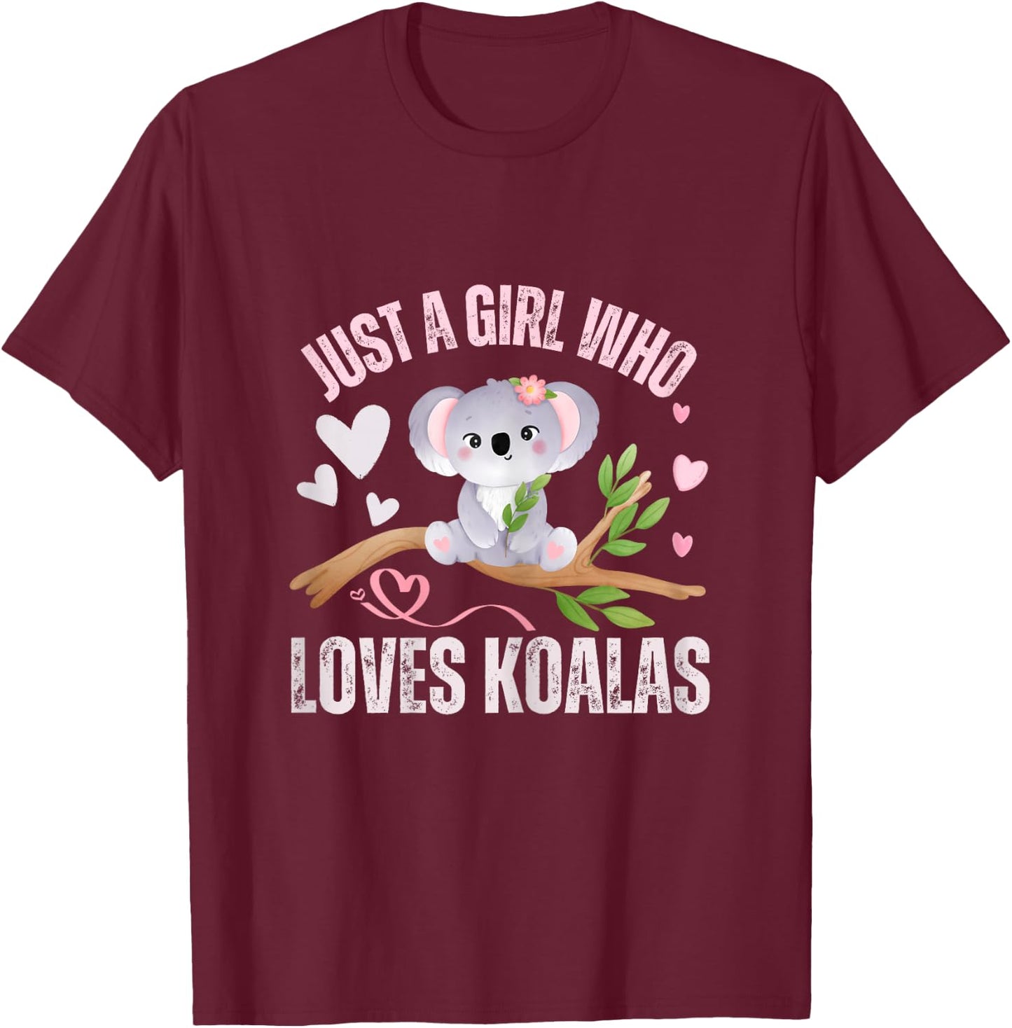 Just A Girl Who Loves koalas Funny Cute koala Lover Kids T-Shirt - T-Shirt | Maroon