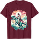 Funny Jesus Riding T-Rex Dinosaur Meme Parody for Believers T-Shirt - T-Shirt | Maroon