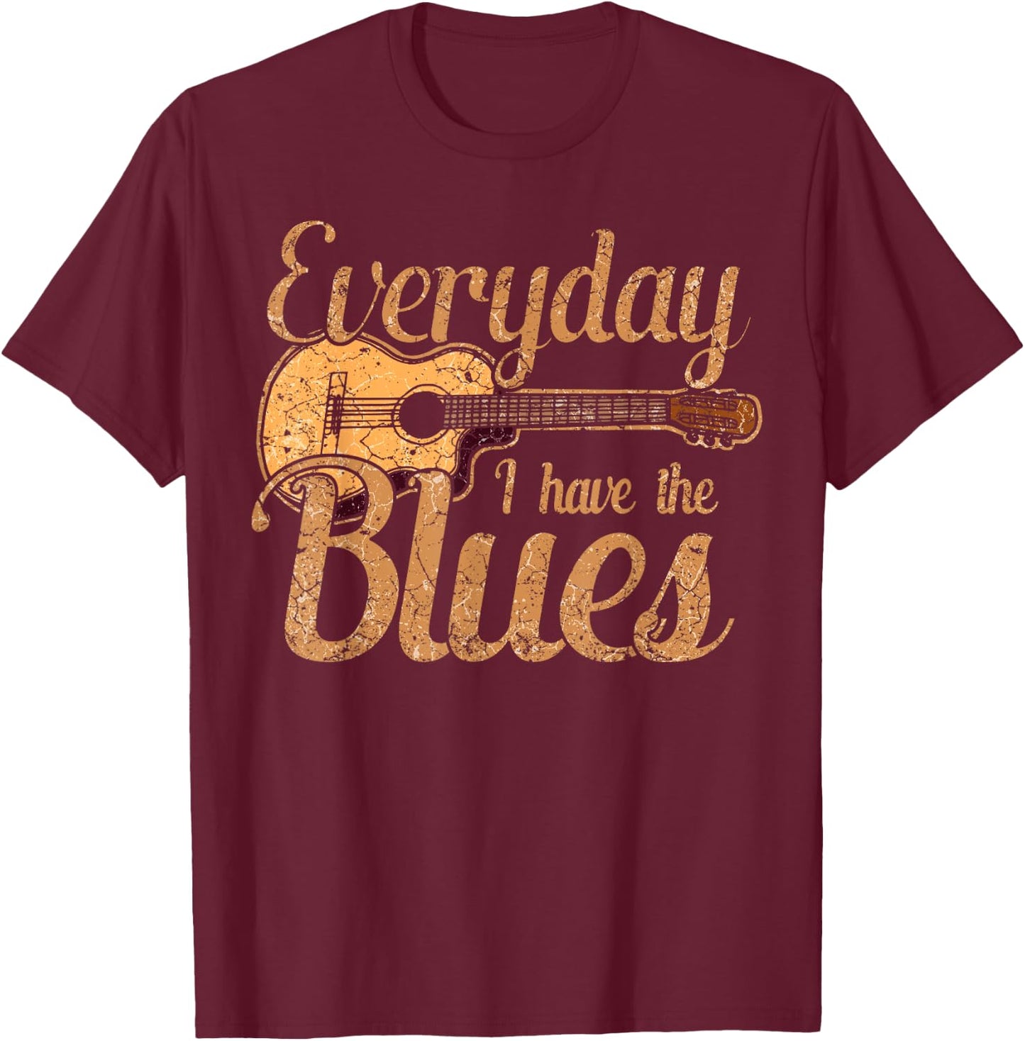 Blues Music Band Lover Vintage Guitar Teacher Funny Blues T-Shirt - T-Shirt | Maroon