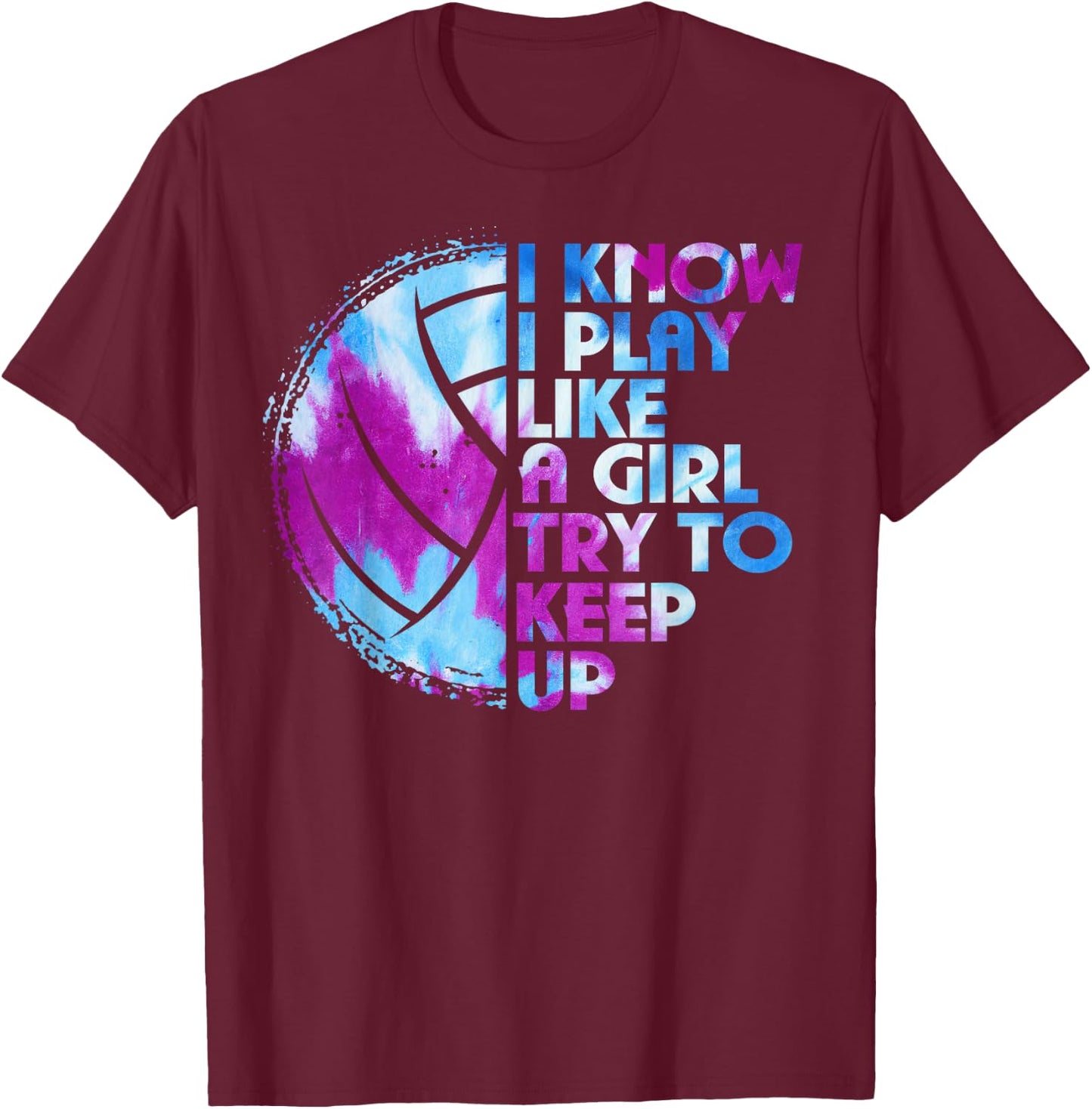 Funny Volleyball Girls Women Youth Teen Lovers Matching Team T-Shirt - T-Shirt | Maroon