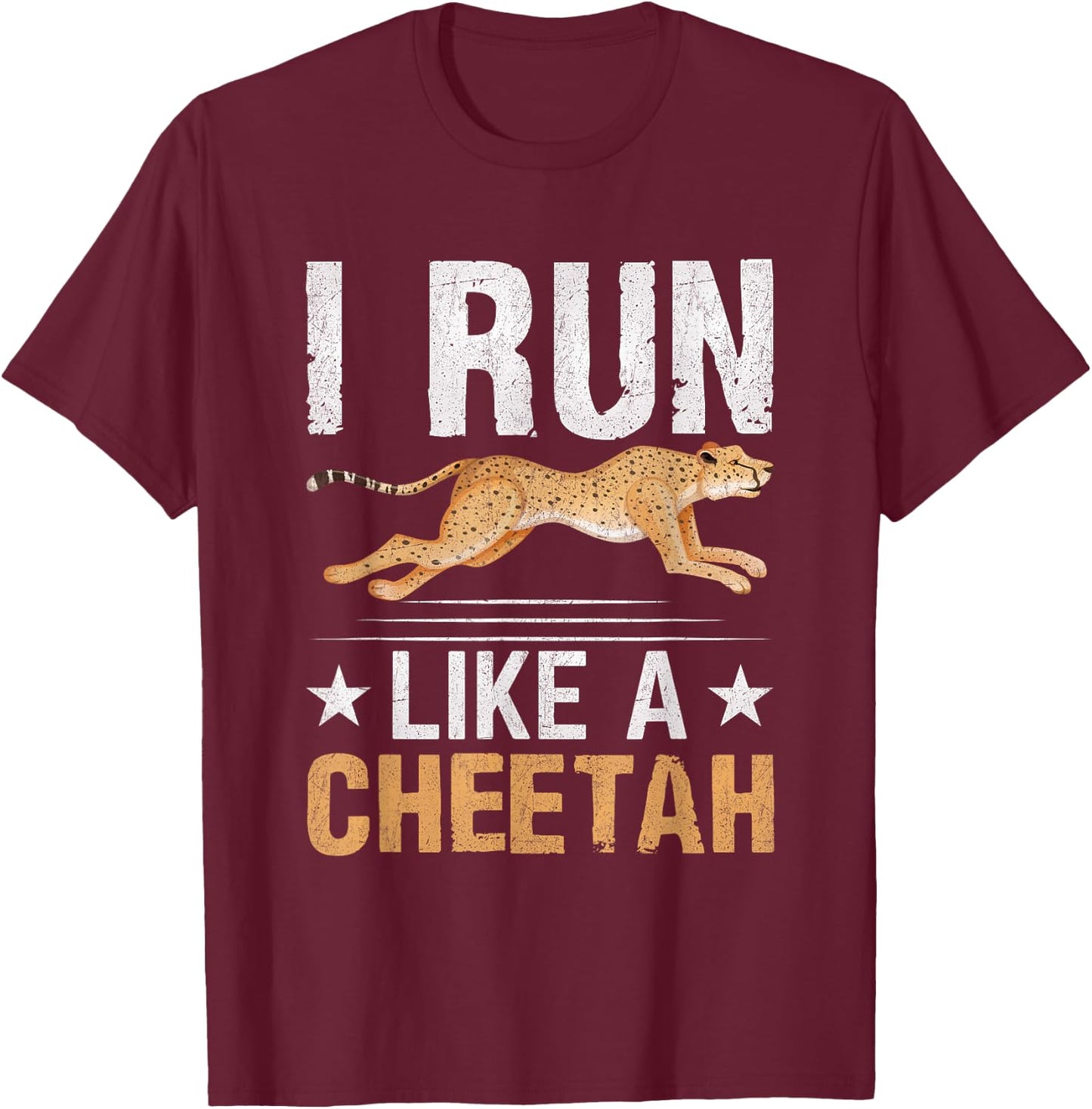 Ich runne wie ein Gepard T-Shirt - T-Shirt | Maroon