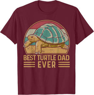 Sea Turtle Tortoise Dad Retro Vintage Best Turtle Dad Ever T-Shirt - T-Shirt | Maroon