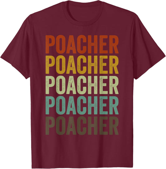 Poacher Fish Retro T-Shirt - T-Shirt | Maroon