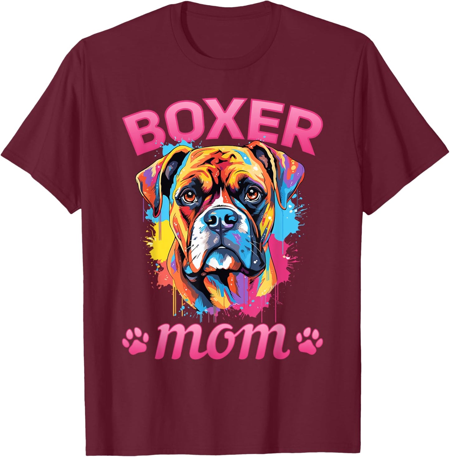 Boxer Dog Breed Pet - Boxer mom Women Girls Kids T-Shirt - T-Shirt | Maroon
