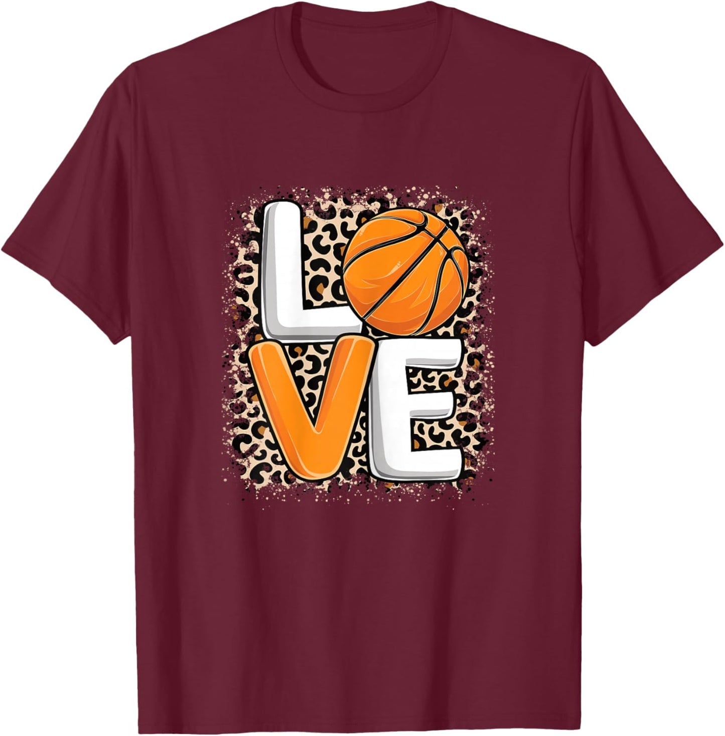 Love Basketball Cute Basketball Player Women Girls T-Shirt - T-Shirt | Maroon