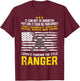 Own It Forever The Title Army Ranger US Veteran Flag USA T-Shirt - T-Shirt | Maroon