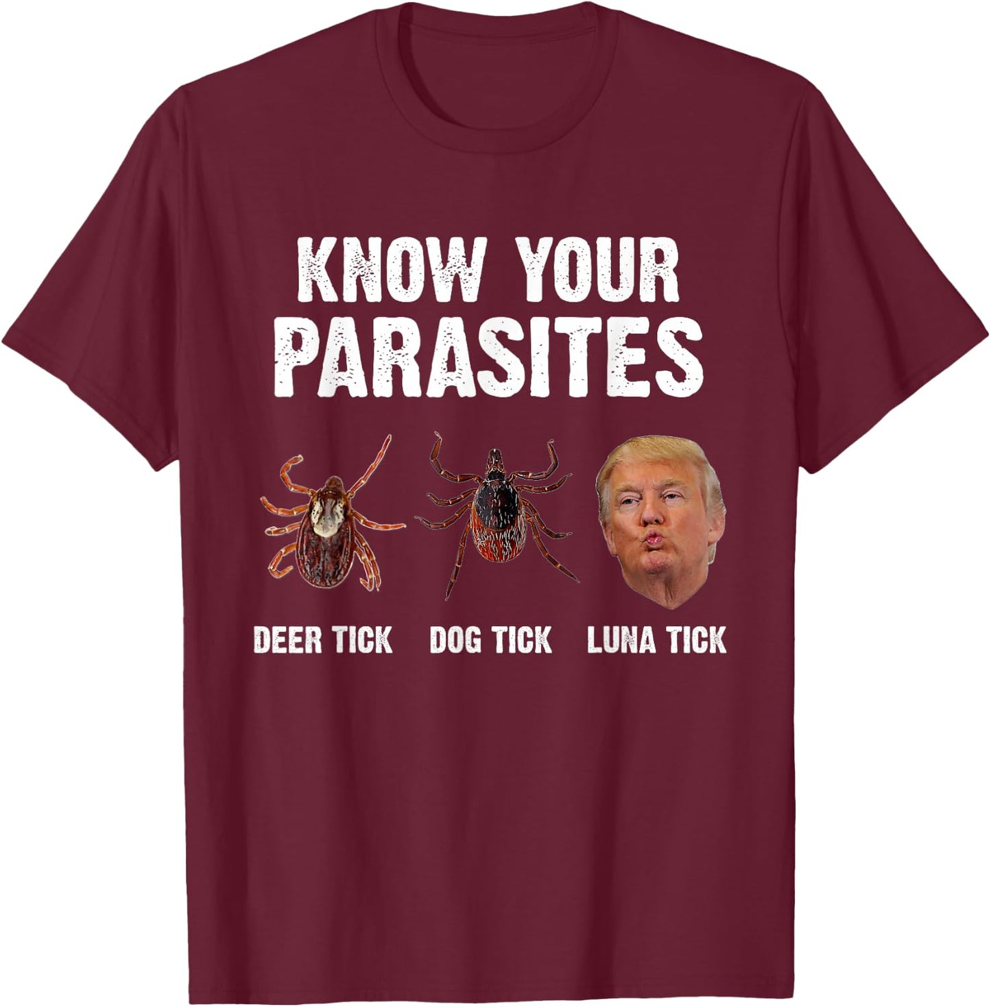 Know your parasites - Funny Anti Trump T-Shirt - T-Shirt | Maroon