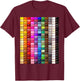 Color Chart Hex Codes T-Shirt - T-Shirt | Maroon