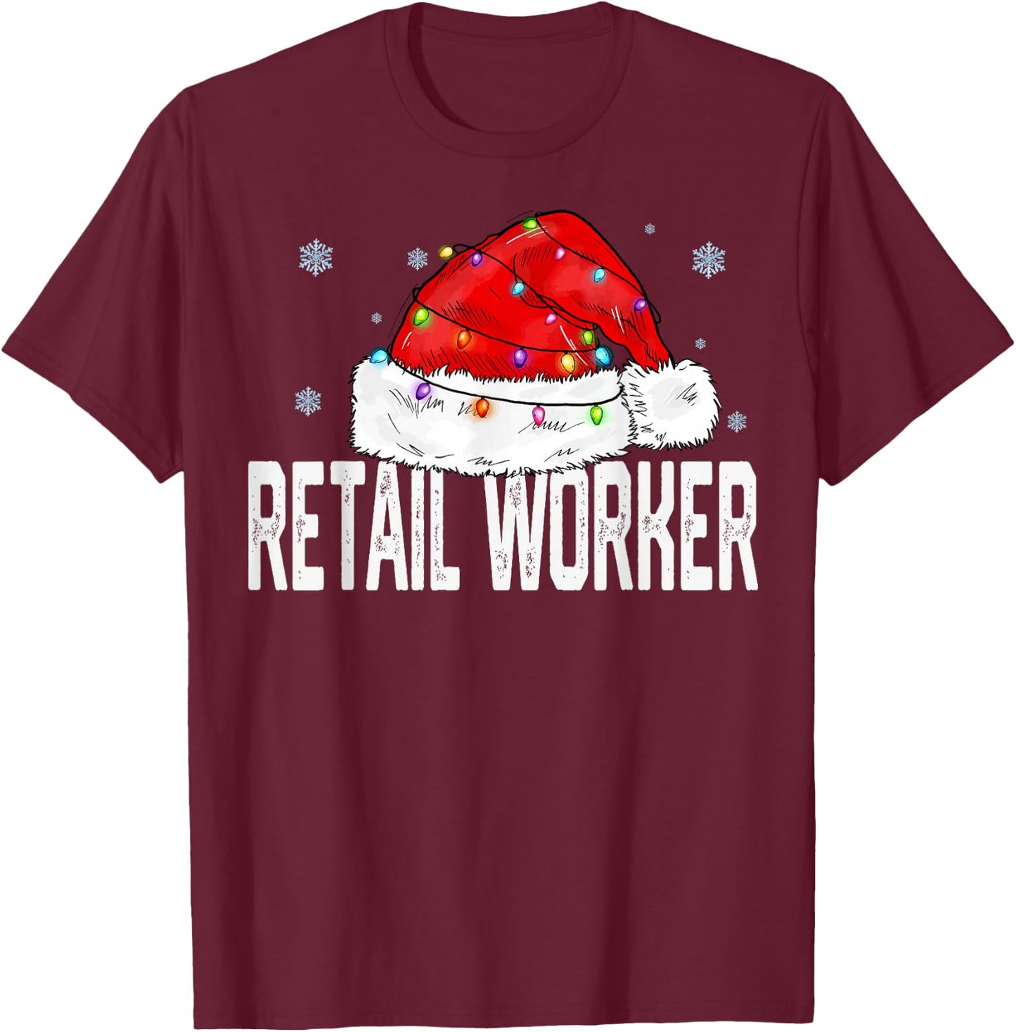 Retail Worker Christmas Women Family Matching Group Xmas T-Shirt - T-Shirt | Maroon