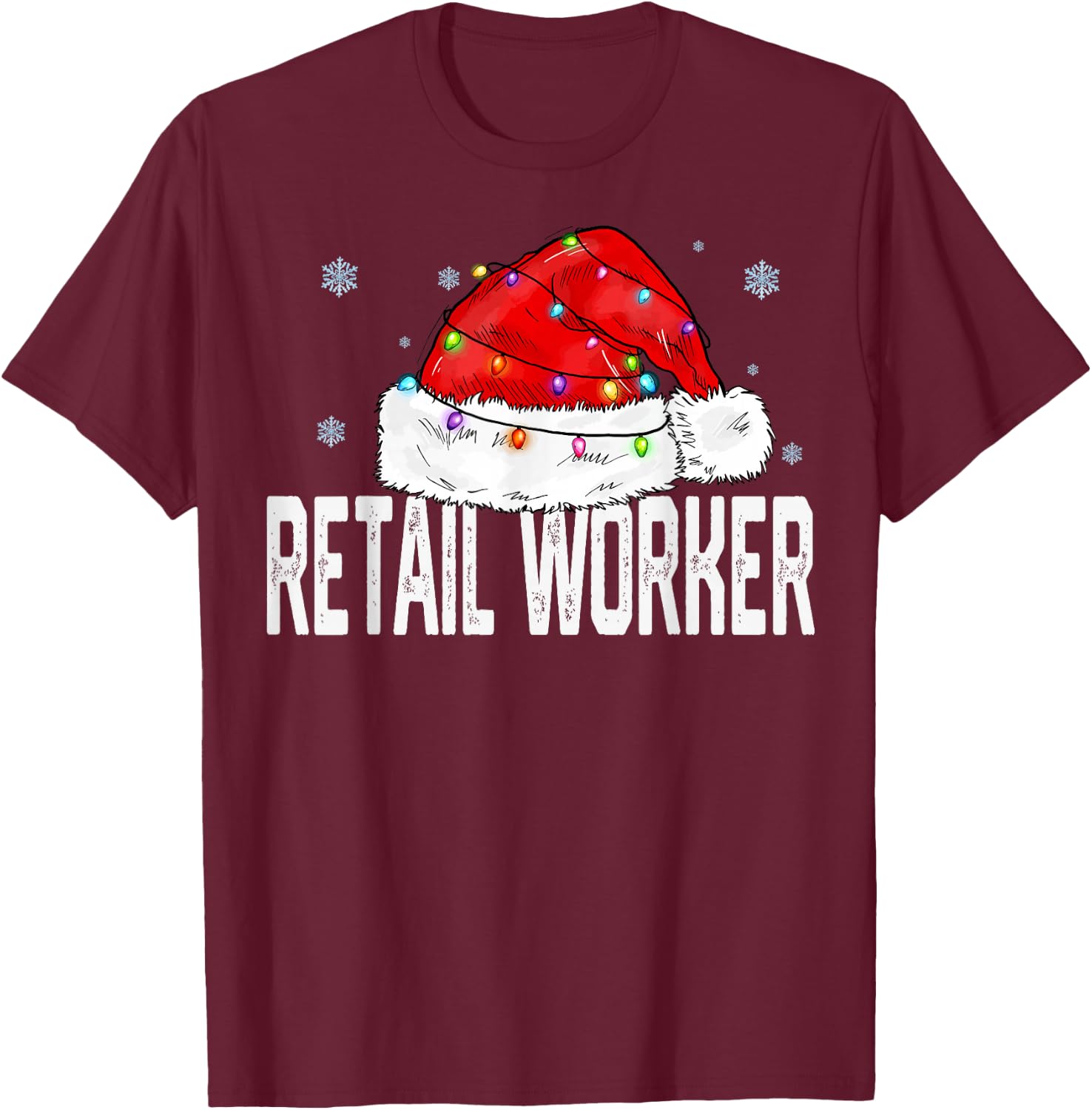 Retail Worker Christmas Women Family Matching Group Xmas T-Shirt - T-Shirt | Maroon