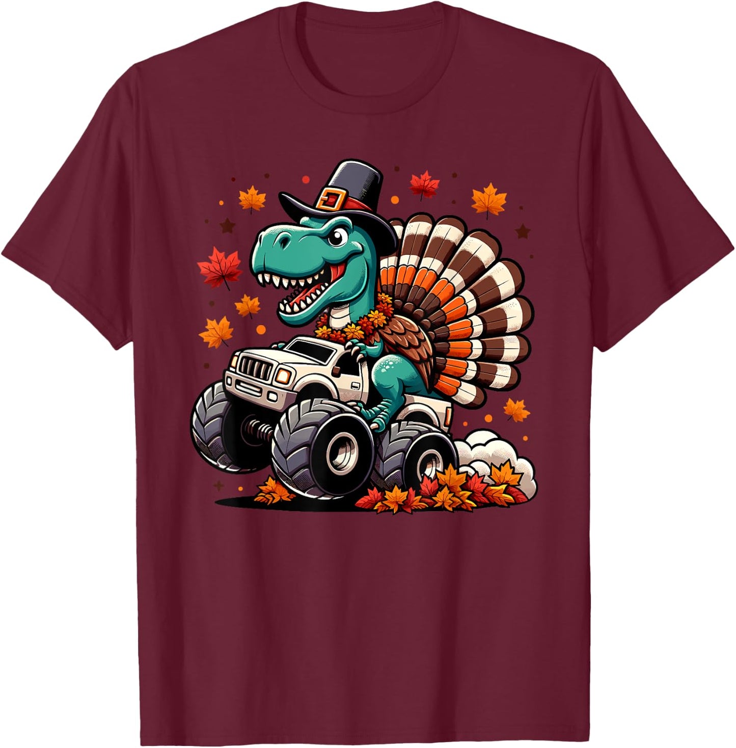 Boys Thanksgiving Shirt Kids Fall Shirts Toddler Boy 3t 4t 5 T-Shirt - T-Shirt | Maroon