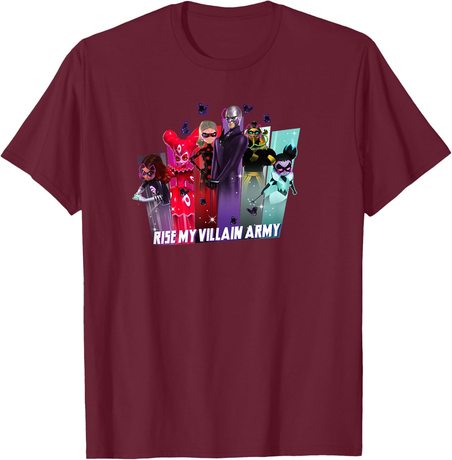 Miraculous Ladybug Hawk Moth Rise of a Villain Army T-Shirt - T-Shirt | Maroon