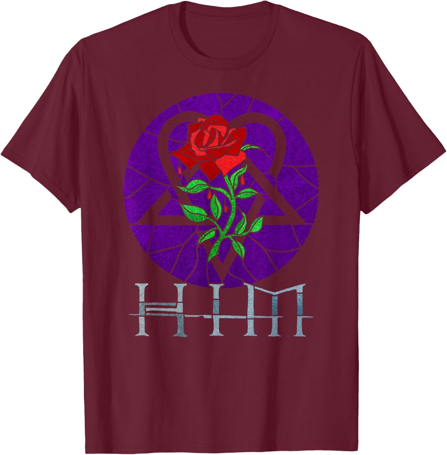 Ville Valo – HIM Stained Glass T-Shirt - T-Shirt | Maroon