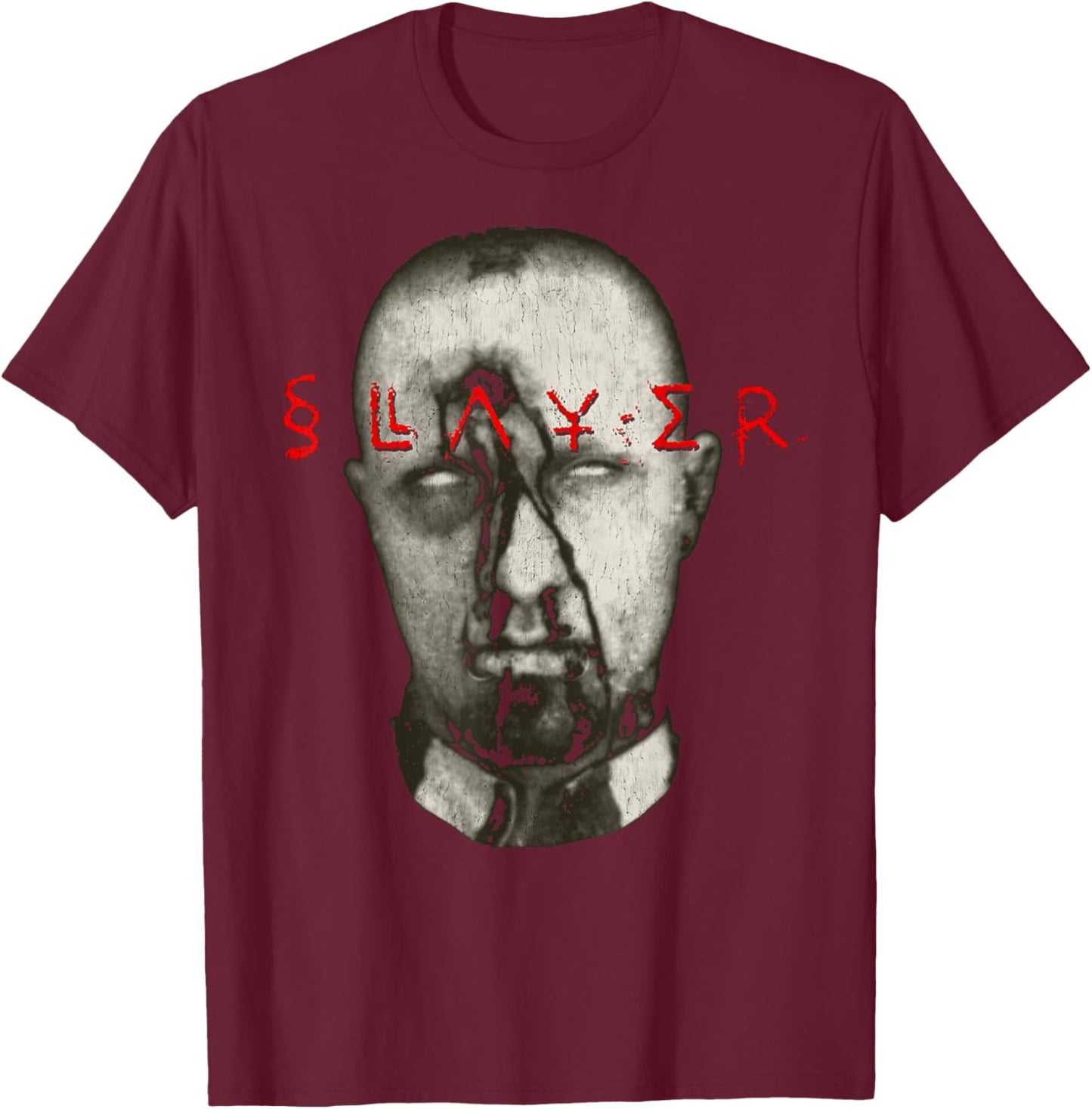 Slayer – Soldier Head T-Shirt - T-Shirt | Maroon