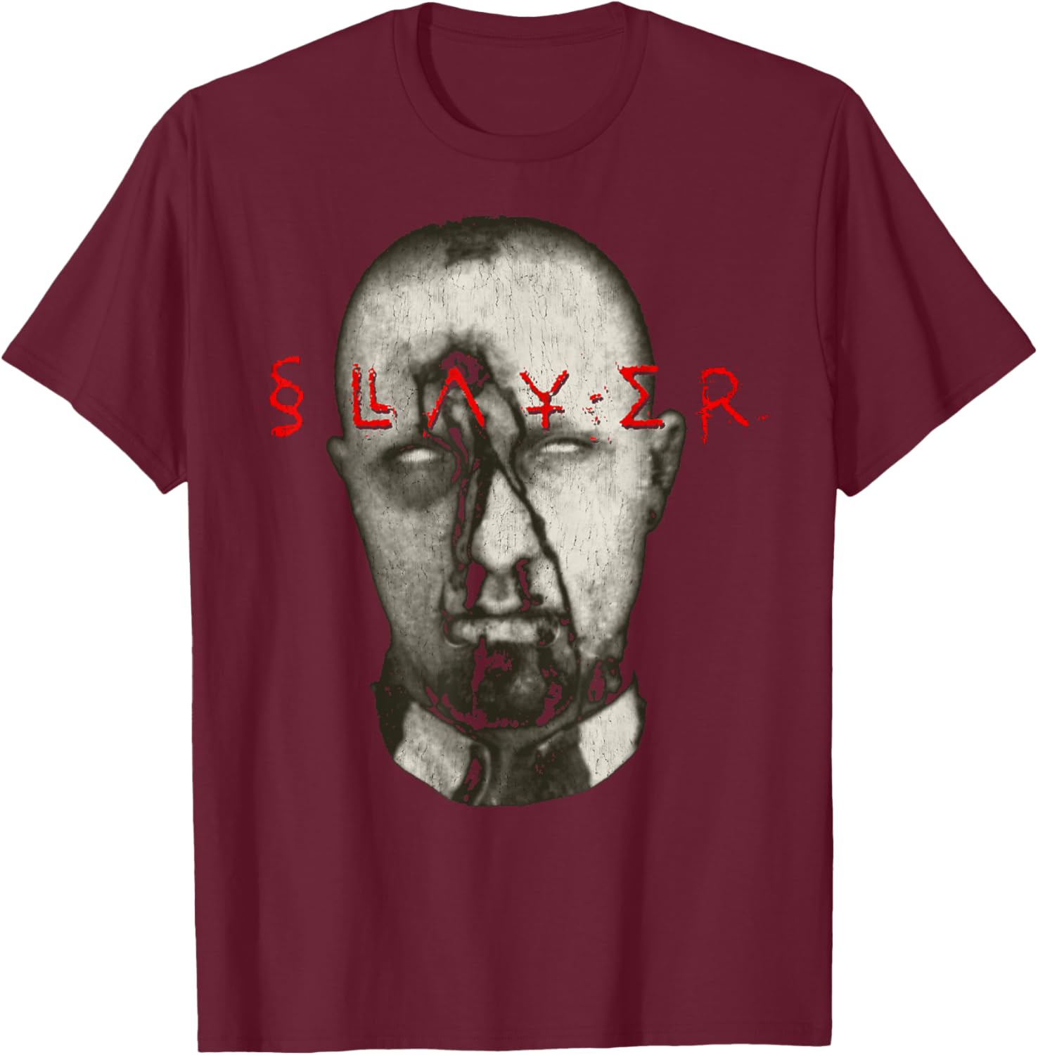 Slayer – Soldier Head T-Shirt - T-Shirt | Maroon