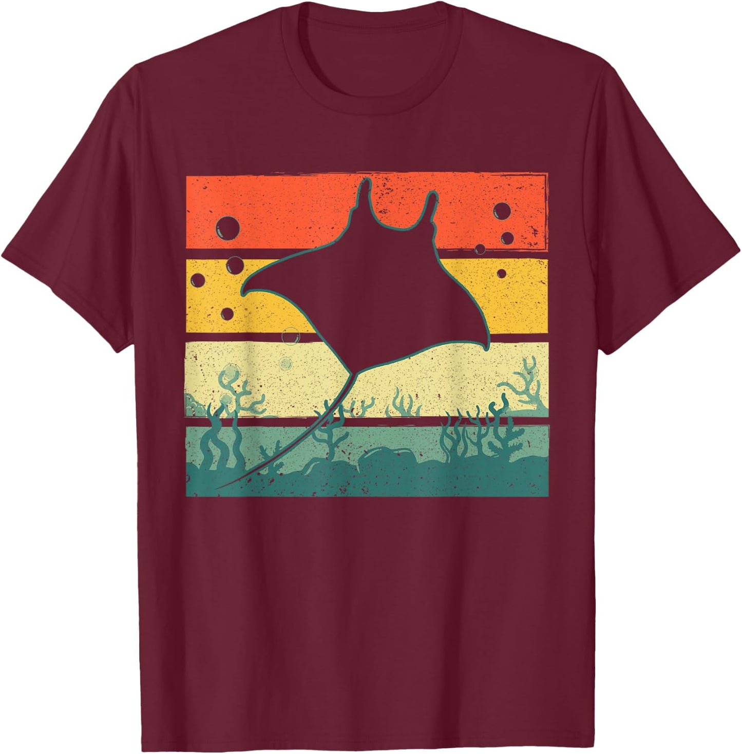 Funny Stingray Design Women Kids Ocean Animal Lovers T-Shirt - T-Shirt | Maroon
