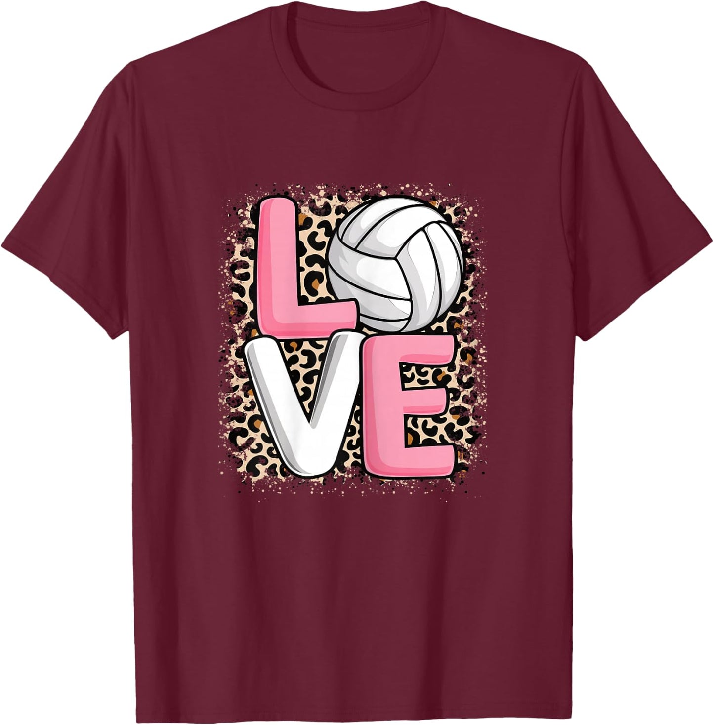 Love Volleyball Cute Volleyball Player Women Girls T-Shirt - T-Shirt | Maroon