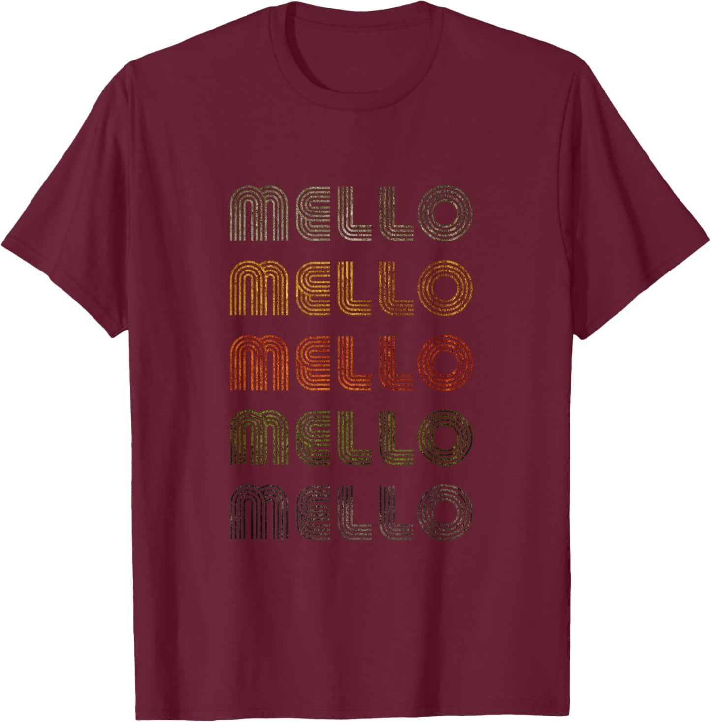 Love Heart Mello Grunge Vintage Style Black Mello T-Shirt - T-Shirt | Maroon
