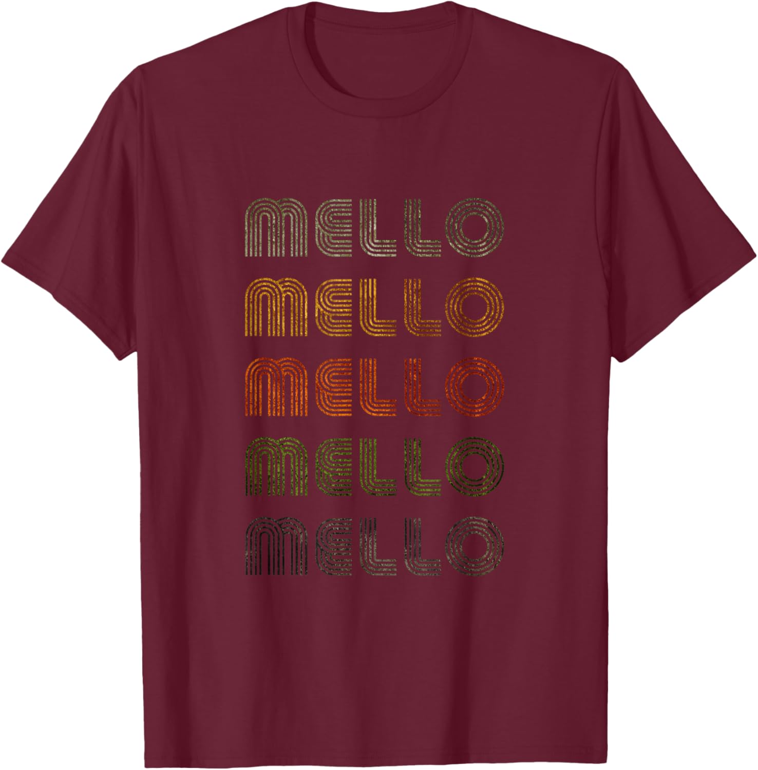 Love Heart Mello Grunge Vintage Style Black Mello T-Shirt - T-Shirt | Maroon