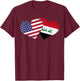 Vintage Iraq - American Flag Heart For Iraqi T-Shirt - T-Shirt | Maroon