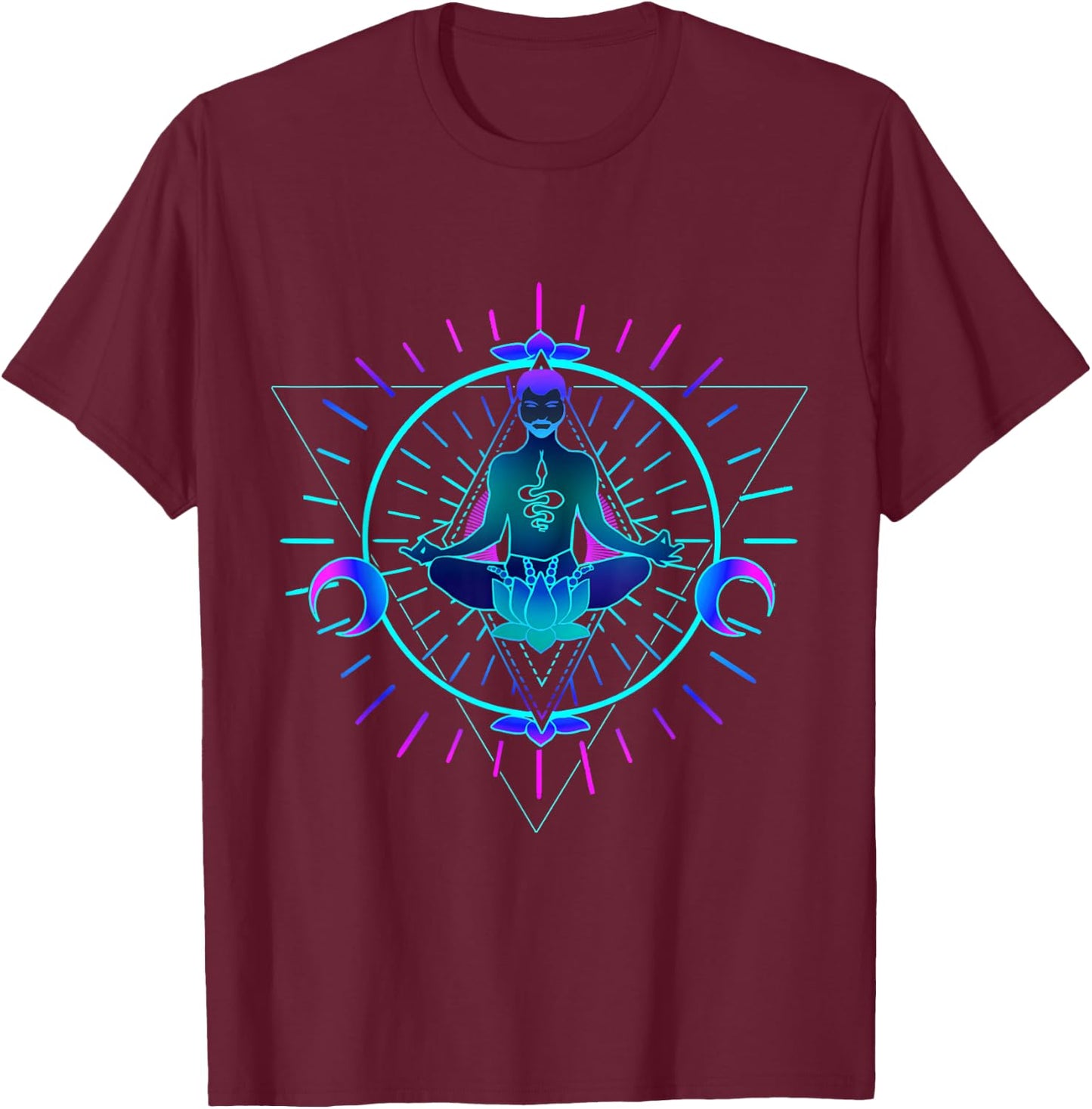 Psychedelic - Goa Trance Spiritual Psytrance T-Shirt - T-Shirt | Maroon
