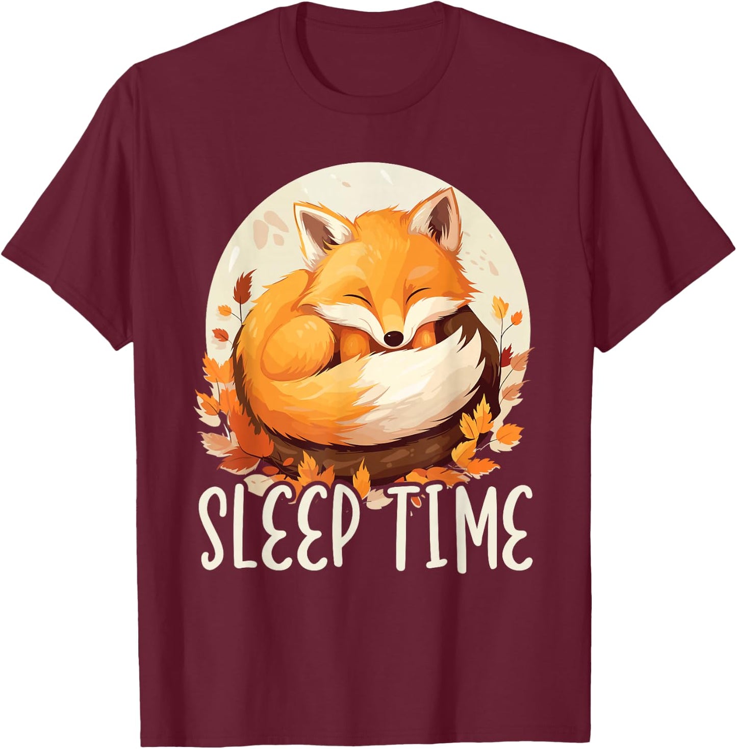 Sleeping Fox Sleepyhead Napping Sleep Fox Lover T-Shirt - T-Shirt | Maroon