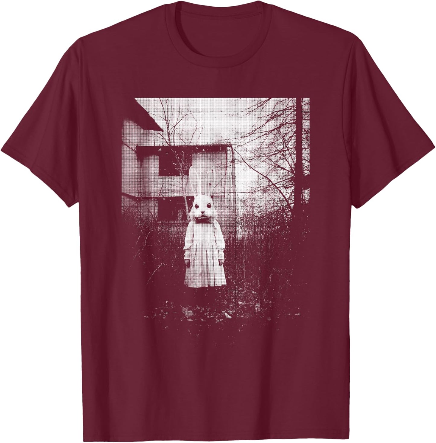 Horror Bunny Rabbit | Dark Creepy Unholy Gothic Halloween T-Shirt - T-Shirt | Maroon