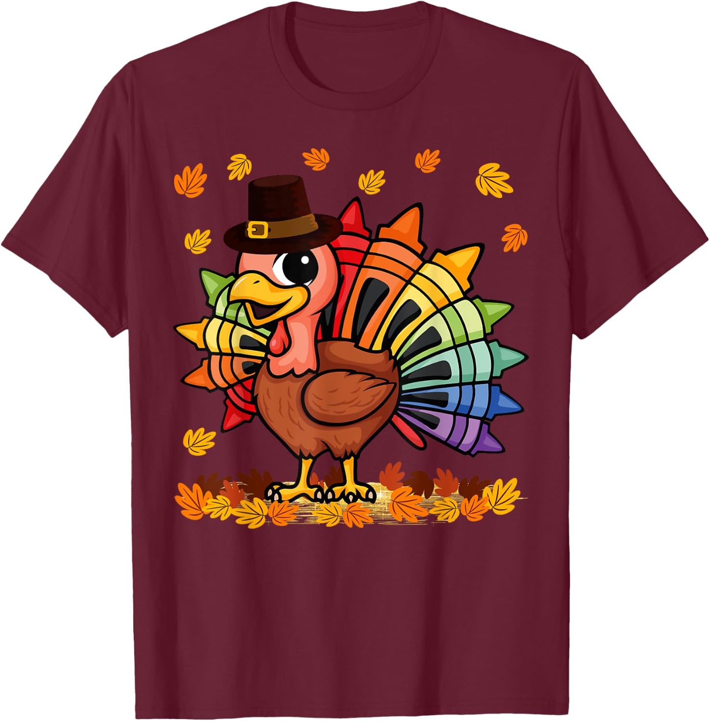 Funny Turkey Thanksgiving Turkey Art Teacher Men Women T-Shirt - T-Shirt | Maroon