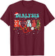 Christmas Dialysis Nurse RN Nephrology X-Mas Pajama groovy T-Shirt - T-Shirt | Maroon
