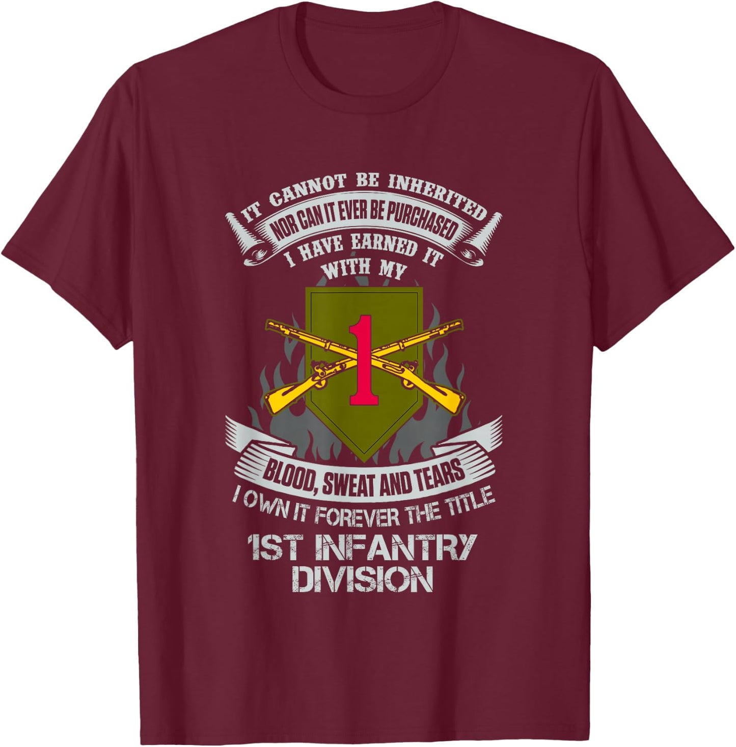 Own Forever The Title US Army 1st Infantry Division T-Shirt - T-Shirt | Maroon