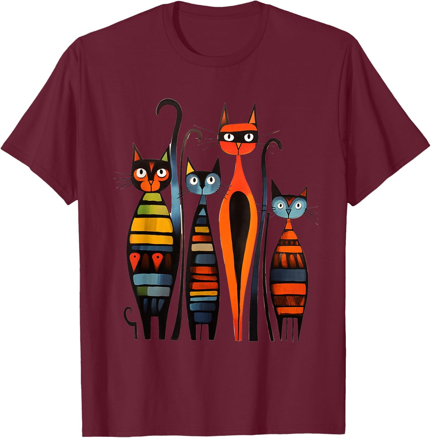 Century Art Kitten Lover Artwork Classic Cute Cat Men Women Kids T-Shirt - T-Shirt | Maroon