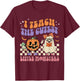 I Teach The Cutest Little Monster Retro Teacher Halloween T-Shirt - T-Shirt | Maroon