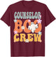 Counselor Boo Crew Ghost Retro Groovy Halloween T-Shirt - T-Shirt | Maroon