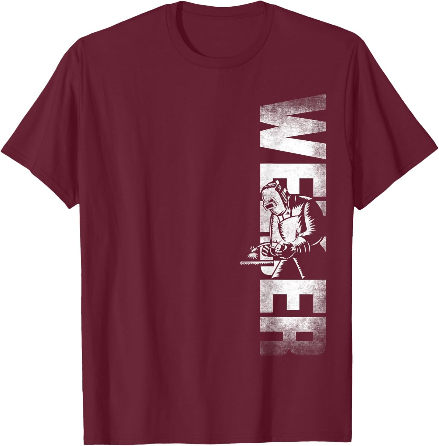 Welding Welder DA0 Welding Welder - - Black - Small - Short Sleeve - Classic Fit T-Shirt - T-Shirt | Maroon