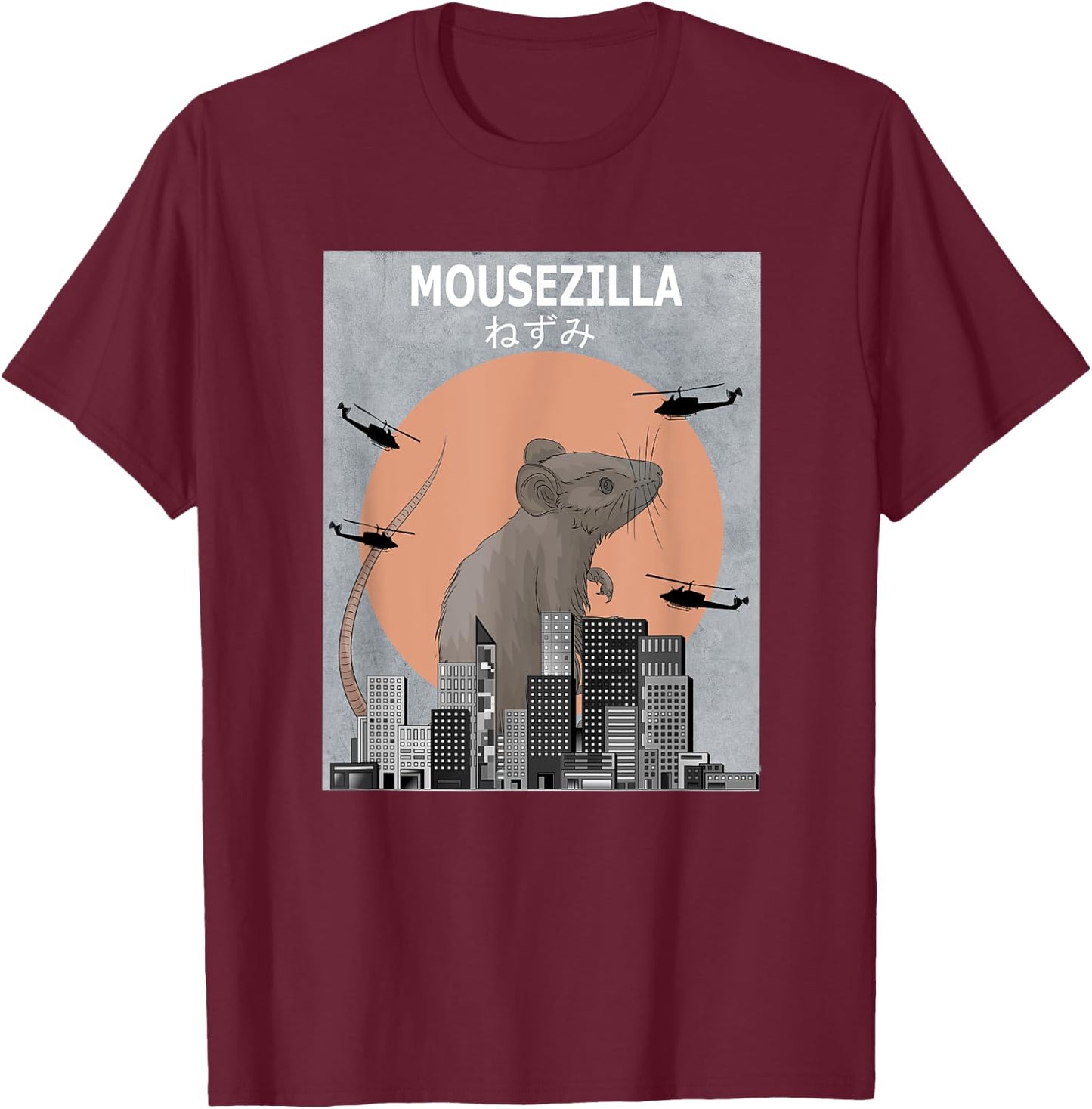 Mouse Mousezilla Funny Animal Lover T-Shirt - T-Shirt | Maroon