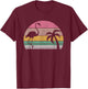 Vintage Retro Pink Flamingo 80s Miami T-Shirt - T-Shirt | Maroon