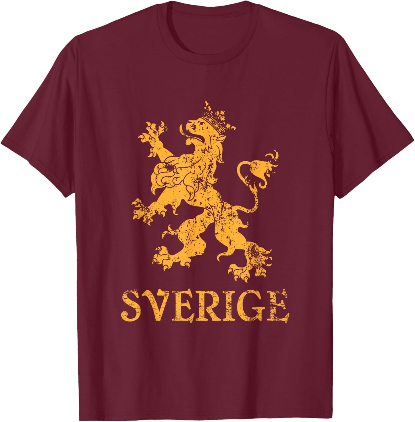 Sverige Sweden Lion Symbol Swedish Pride T-Shirt - T-Shirt | Maroon