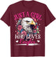 Just A Girl Who Loves Eagle Bird Girls T-Shirt - T-Shirt | Maroon