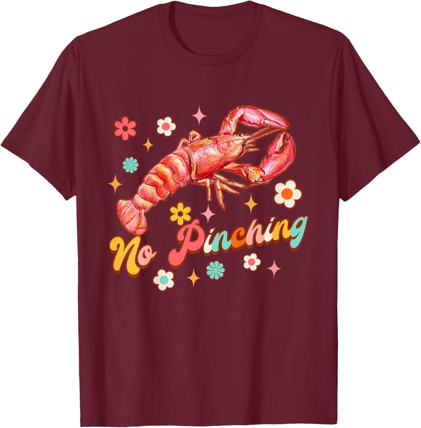 Kids Funny Baby Boil Crawfish Lover Seafood Cajun No Pinching T-Shirt - T-Shirt | Maroon