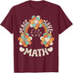 60s 70s Groovy Rainbow Outfit Hippie Teacher Peace Love Math T-Shirt - T-Shirt | Maroon