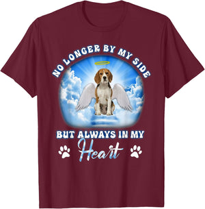 Beagle No Longer By My Side But Always In My Heart Dog Angel T-Shirt - T-Shirt | Maroon